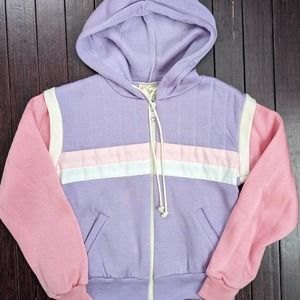 Vintage Just 4 Kids Youth Zip Up Sweater Hoodie Kids Girls Size 6 Purple Pink